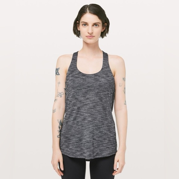 Lululemon Slay the Studio 2-in-1 Tank Gray & Black Sz 10 - Picture 1 of 8